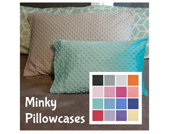 Minky pillowcase, soft, textured, travel size, standard size