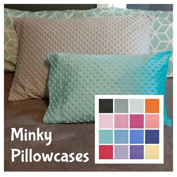 Minky pillowcase, soft, textured, travel size, standard size
