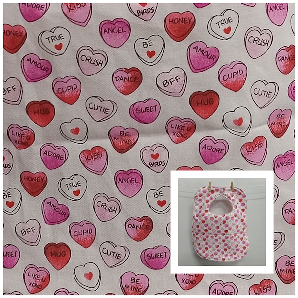 Baby bibs, toddler bibs, reversible, boy, girl, gender neutral, Valentine's, Sweetheart, puppy dog, love, heart, washcloth, kam snap closure