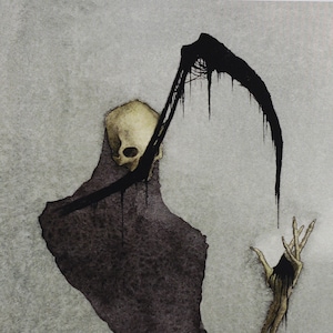 Reaper, Dark Art Print, Watercolor image 1
