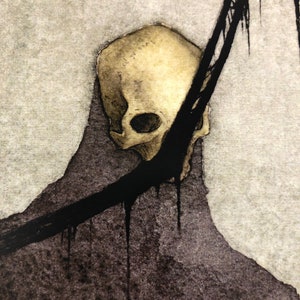 Reaper, Dark Art Print, Watercolor image 2