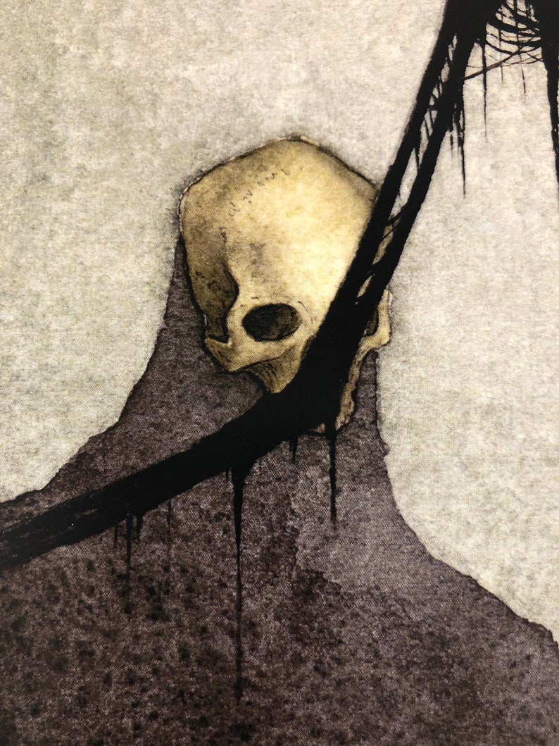 Reaper, Dark Art Print, Watercolor image 2