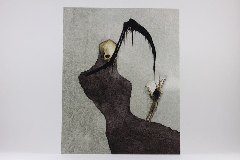 Reaper, Dark Art Print, Watercolor image 1