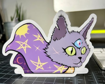 Spelly Cat DASH - TRANSPARENT - Die Cut Sticker