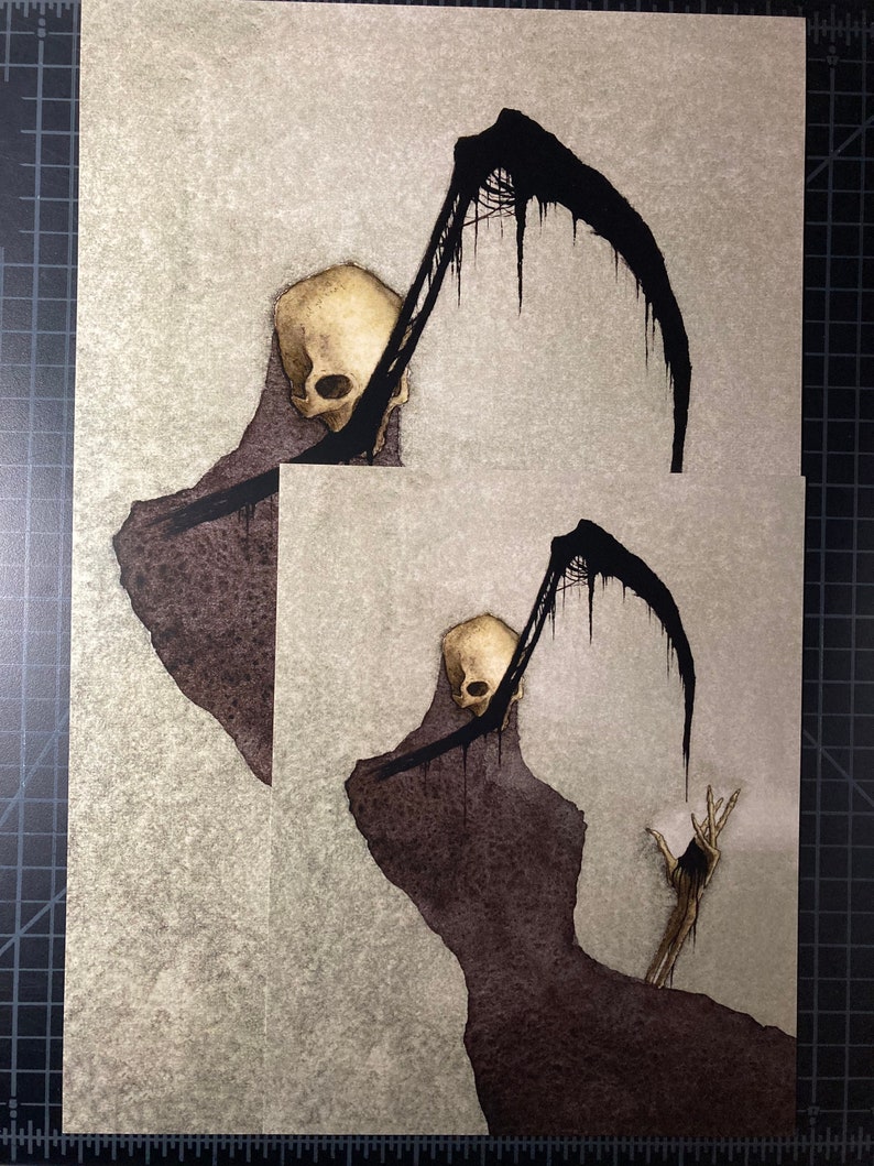 Reaper, Dark Art Print, Watercolor image 4