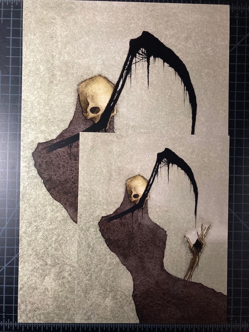 Reaper, Dark Art Print, Watercolor - Etsy