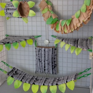 Birch Forest Custom Sugar Glider, Rat, Ferret Fleece Jungle Cage Set