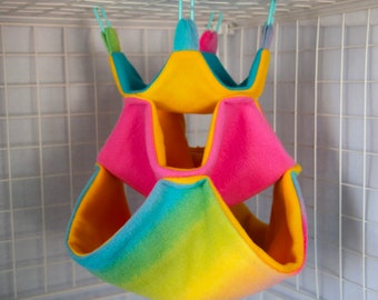 Rainbow Fleece Three Tier Honeycomb Hammock