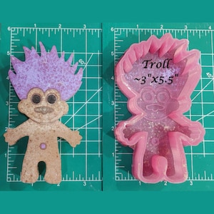 Troll Doll Silicone Freshie Mold - Silicone Mold - Car Freshie Mold - Resin Mold - Candle Mold - Soap Mold - Aroma Bead Mold