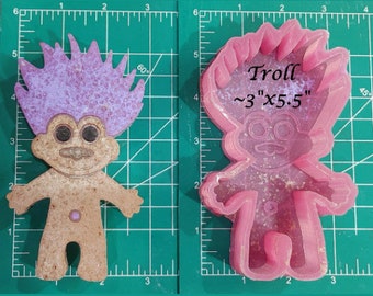 Troll Doll Silicone Freshie Mold - Silicone Mold - Car Freshie Mold - Resin Mold - Candle Mold - Soap Mold - Aroma Bead Mold