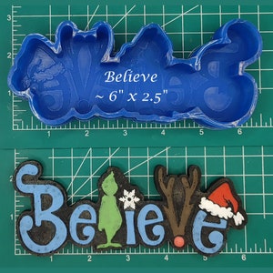 Believe Silicone Freshie Mold - Silicone Mold - Car Freshie Mold - Resin Mold - Candle Mold - Soap Mold - Aroma Bead Mold
