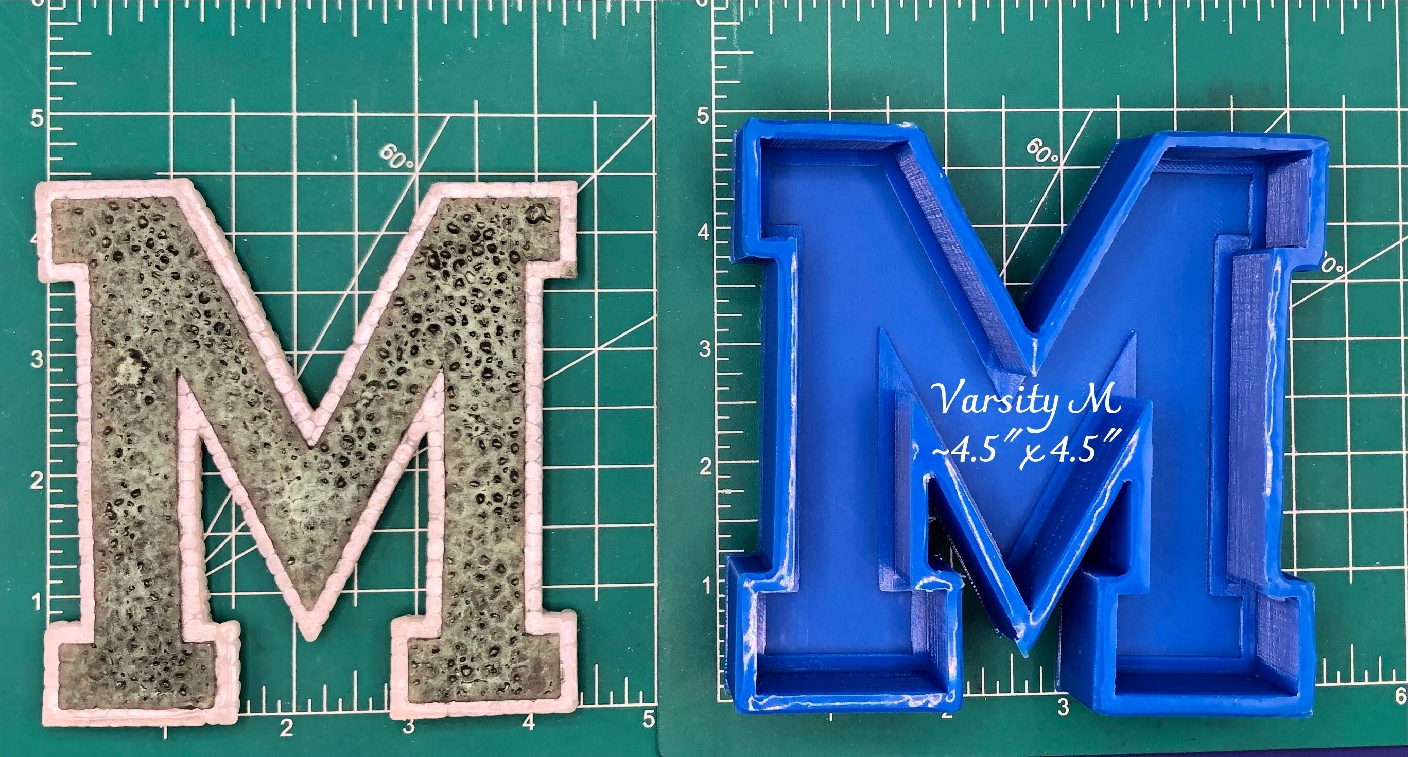 Varsity Letter Silicone Mold Etsy