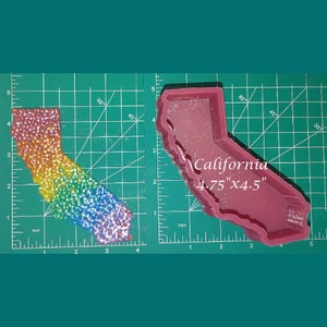California Silicone Freshie Mold - Silicone Mold - Car Freshie Mold - Resin Mold - Candle Mold - Soap Mold - Aroma Bead Mold