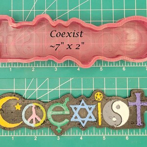 Coexist Silicone Freshie Mold - Silicone Mold - Car Freshie Mold - Resin Mold - Candle Mold - Soap Mold - Aroma Bead Mold