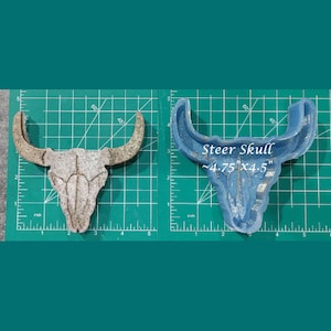 Steer Skull Detailed Silicone Freshie Mold - Silicone Mold - Freshie Mold - Resin Mold - Candle Mold - Soap Mold - Aroma Bead Mold