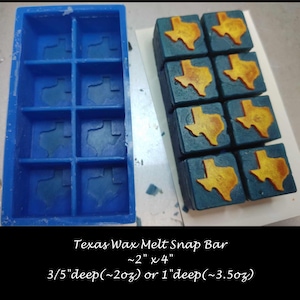 Texas Wax Melt Snap Bar Silicone Mold