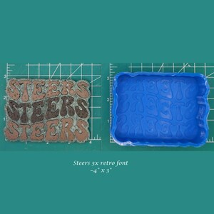 Steers Steers Steers retro font Silicone Freshie Mold - Silicone Mold - Freshie Mold - Resin Mold - Candle Mold - Soap Mold -Aroma Bead Mold