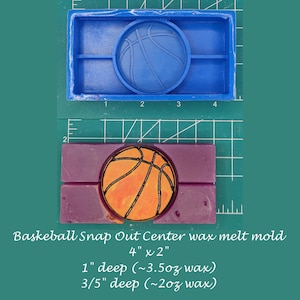 Basketball Snap Out Center Wax Melt Snap Bar Silicone Mold