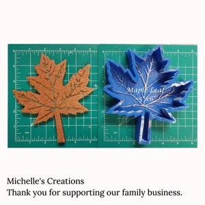 Fall silicone car freshie mold and freshie made with aroma beads on craft mat