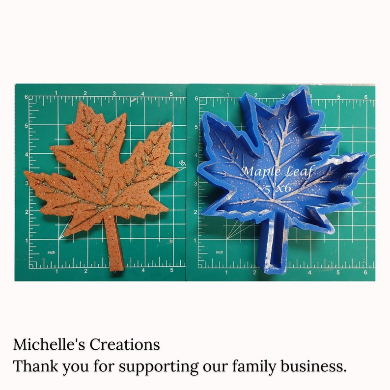 Fall silicone car freshie mold and freshie made with aroma beads on craft mat