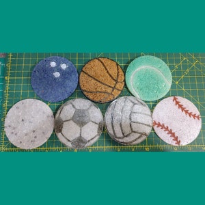 3.5&quot; Sports Ball Tray Freshie Mold - Silicone Mold - Car Freshie Mold - Resin Mold - Candle Mold - Soap Mold - Aroma Bead Mold