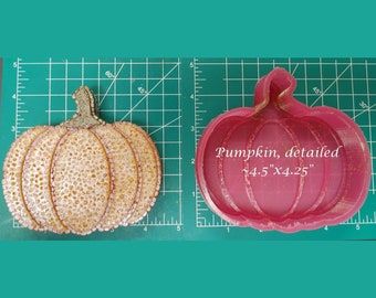 Detailed Pumpkin - Silicone Mold - Car Freshie Mold - Resin Mold - Candle Mold - Soap Mold - Aroma Bead Mold