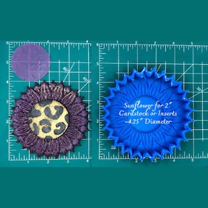 Sunflower 4.25" with 2" Plain Center for inserts or cardstock Silicone Freshie Mold - Silicone Mold - Car Freshie Mold -Resin Mold -Wax Mold