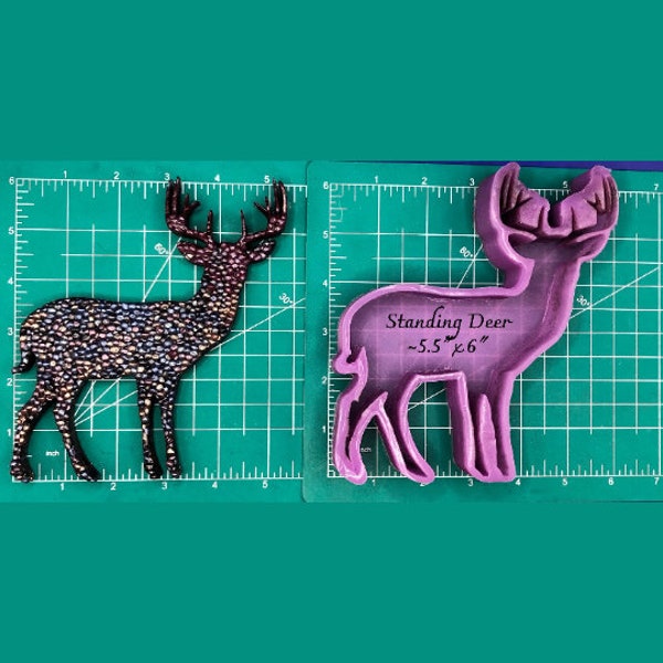 Standing Deer Silicone Freshie Mold - Silicone Mold - Car Freshie Mold - Resin Mold - Candle Mold - Soap Mold - Aroma Bead Mold