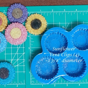 Sunflower Vent Clips Silicone Freshie Mold