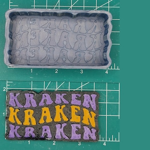 Kraken 3x Retro Font - Silicone Freshie Mold - Silicone Mold - Freshie Mold - Resin Mold - Candle Mold - Soap Mold - Aroma Bead Mold