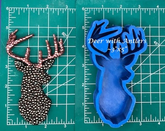 Deer with Antlers Silicone Freshie Mold - Silicone Mold - Car Freshie Mold - Resin Mold - Candle Mold - Soap Mold - Aroma Bead Mold
