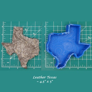 Tooled Leather Texas Silicone Freshie Mold - Silicone Mold - Car Freshie Mold - Resin Mold - Candle Mold - Soap Mold - Aroma Bead Mold