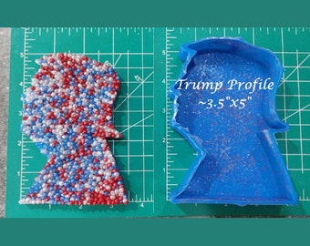 Trump Silicone Freshie Mold - Silicone Mold - Car Freshie Mold - Resin Mold - Candle Mold - Soap Mold - Aroma Bead Mold