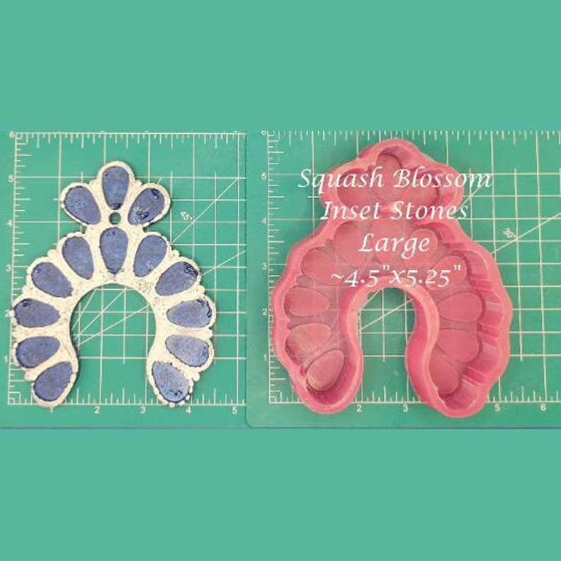 Squash Blossom Inset Stones Silicone Freshie Mold Etsy