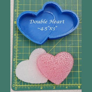 Double Heart  Silicone Car Freshie Mold