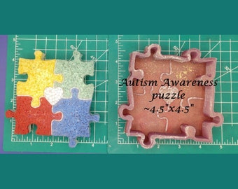 Autism Awareness Puzzle Silicone Freshie Mold - Silicone Mold - Freshie Mold - Resin Mold - Candle Mold - Soap Mold - Aroma Bead Mold