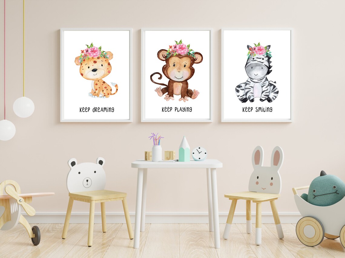 ZEBRA Nursery Animal Print Nursery Animal Baby Room Print Etsy