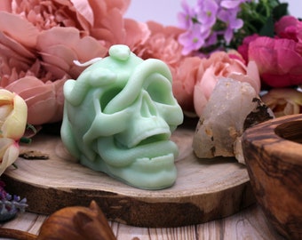 skull and snake candle