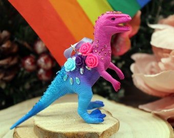 Christmas ornament, Bixesaurus the bisexual dinosaur.