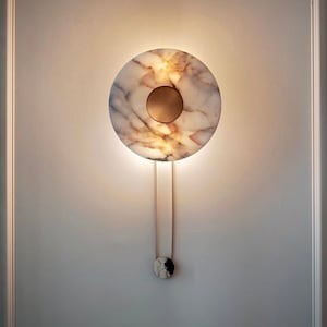 RAMBLA marmeren blaker - wandlamp, woonkamerverlichting, gangwandverlichting, marmeren wandkandelaar, moderne verlichting uit het midden van de eeuw