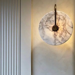 ALISTER Marble Sconce - Wall Light, Living Room Lighting, Hallway Wall Lighting, Marble Wall Sconce, Mid Century Modern Lighting