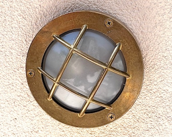 NAPOLI LOZENGE Maritime Wall Sconce - Nautical Light , Outdoor Light, Patio Light, IP64 Lighting, Brass Casting Light, Bulkhead Light