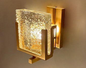 TROMSO Cast Glass Wall Sconce - Light Fixture, Wall Lighting, Wall Lamp, Wall Light , Bedside Light, Handmade Lighting