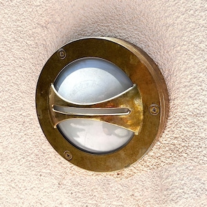 NAPOLI MOINS Maritime Wall Sconce - Nautical Light , Outdoor Light, Patio Light, IP64 Lighting, Brass Casting Light, Bulkhead Light