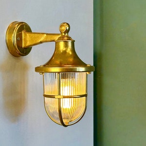 VIGO Nautical Wall Sconce - Nautical Wall Light, Outdoor Light, Patio Light, IP64 Lighting, Brass Casting Light, Bulkhead, Marinal