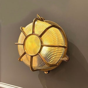 Lámpara de techo náutica BRAVA - Lámpara de pared náutica, Lámpara de exterior, Lámpara de patio, Iluminación IP64, Lámpara de fundición de latón, Lámpara de mamparo