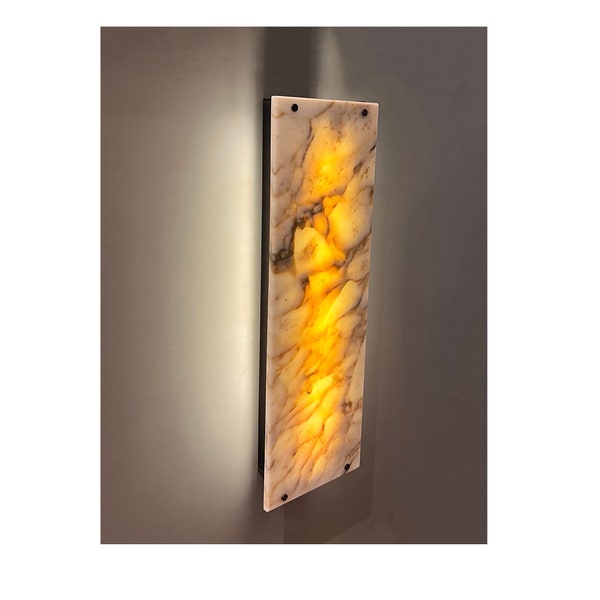 Black Marble Wall Sconce Etsy