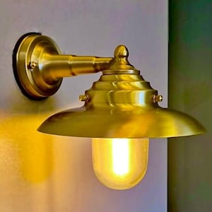 RODEN Nautical Lantern - Nautical Wall Light , Outdoor Light, Patio Light, IP43 Lighting, Brass Casting Light, Bulkhead Light
