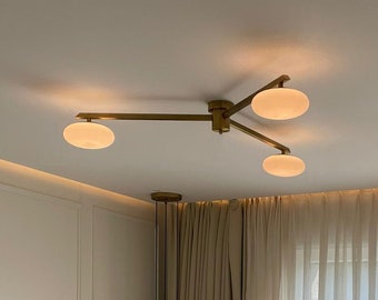 GEBET 3 Semi Flush Mount Beleuchtung - In der Nähe der Deckenleuchte - Geometrische Form Breite Leuchte