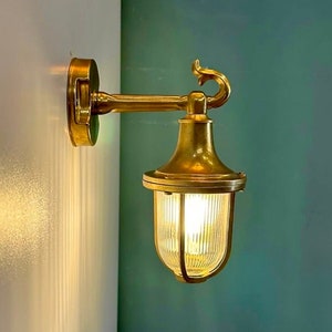 MEGALO Nautical Wall Sconce - Nautical Wall Light, Outdoor Light, Patio Light, IP64 Lighting, Brass Casting Light, Bulkhead, Marinal